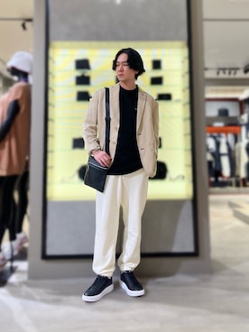 「いまどきジャケット写真」｜「アイテム（スウェットパンツ）」を使った、YUUさん（メンズ・174cm）の春コーディネート