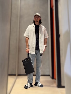 「ARMANI EXCHANGE（アルマーニエクスチェンジ）のアイテム」を使った、YUUさん（メンズ・174cm）の夏コーディネート