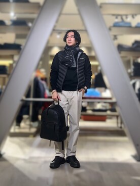 「ARMANI EXCHANGE（アルマーニエクスチェンジ）のアイテム（ダウンベスト）」を使った、YUUさん（メンズ・174cm）の秋コーディネート