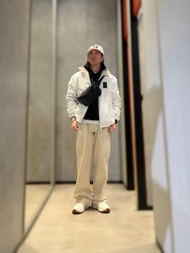 「ARMANI EXCHANGE（アルマーニエクスチェンジ）のアイテム（ナイロンジャケット）」を使った、YUUさん（メンズ・174cm）の春コーディネート