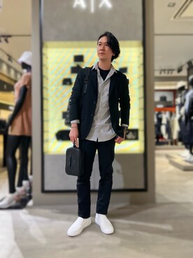 「いまどきジャケット写真」｜「アイテム（財布/小物）」を使った、YUUさん（メンズ・174cm）の春コーディネート
