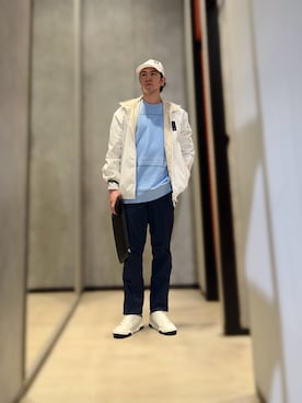 「ARMANI EXCHANGE（アルマーニエクスチェンジ）のアイテム（クラッチバッグ）」を使った、YUUさん（メンズ・174cm）の春コーディネート