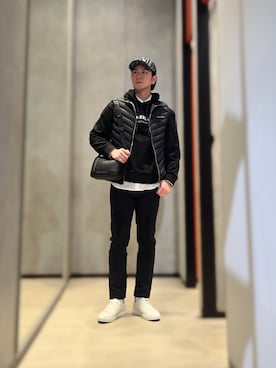 「ARMANI EXCHANGE（アルマーニエクスチェンジ）のアイテム（ダウンベスト）」を使った、YUUさん（メンズ・174cm）の冬コーディネート