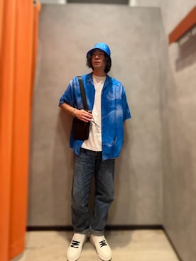 「ARMANI EXCHANGE（アルマーニエクスチェンジ）のアイテム（ハット）」を使った、YUUさん（メンズ・174cm）の夏コーディネート