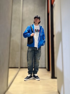 「ARMANI EXCHANGE（アルマーニエクスチェンジ）のアイテム（ナイロンジャケット）」を使った、YUUさん（メンズ・174cm）の春コーディネート