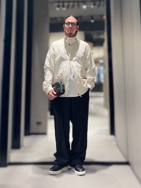 「アイテム（ナイロンジャケット、ホワイト系）」を使った、YUUさん（メンズ・174cm）の夏コーディネート