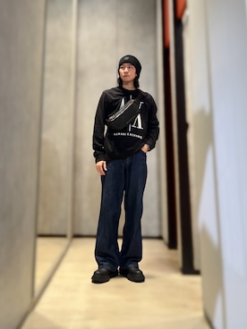 「ARMANI EXCHANGE（アルマーニエクスチェンジ）のアイテム（ブーツ）」を使った、YUUさん（メンズ・174cm）の秋コーディネート