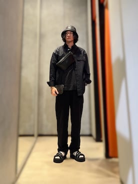 「ARMANI EXCHANGE（アルマーニエクスチェンジ）のアイテム（ハット）」を使った、YUUさん（メンズ・174cm）の夏コーディネート