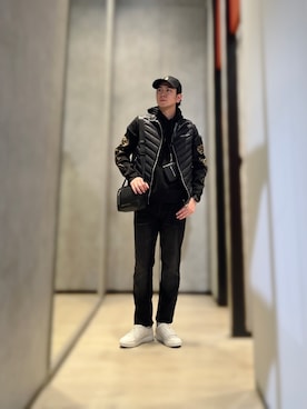 「ARMANI EXCHANGE（アルマーニエクスチェンジ）のアイテム（ダウンベスト）」を使った、YUUさん（メンズ・174cm）の冬コーディネート