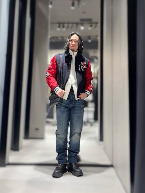 A|X アルマーニ エクスチェンジ】A|Xバックル レザーベルト（ベルト