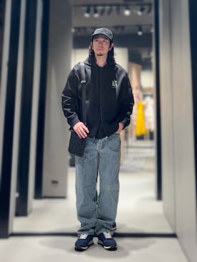 「ARMANI EXCHANGE（アルマーニエクスチェンジ）のアイテム」を使った、YUUさん（メンズ・174cm）の冬コーディネート