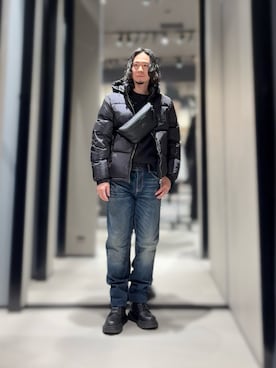 「アイテム（ボディバッグ/ウエストポーチ）」を使った、YUUさん（メンズ・174cm）の冬コーディネート