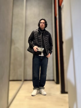 「ARMANI EXCHANGE（アルマーニエクスチェンジ）のアイテム（ダウンベスト）」を使った、YUUさん（メンズ・174cm）の春コーディネート