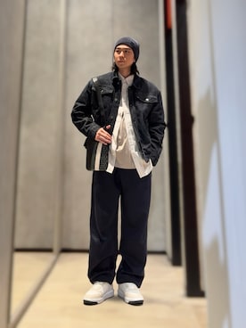 「ARMANI EXCHANGE（アルマーニエクスチェンジ）のアイテム（ニットキャップ/ビーニー）」を使った、YUUさん（メンズ・174cm）の秋コーディネート
