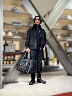 「ARMANI EXCHANGE（アルマーニエクスチェンジ）のアイテム（スリッポン）」を使った、YUUさん（メンズ・174cm）の秋コーディネート
