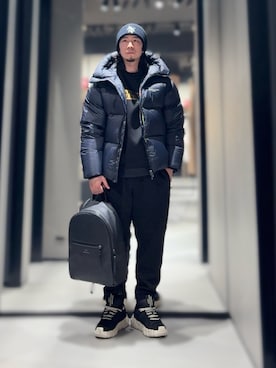 「ARMANI EXCHANGE（アルマーニエクスチェンジ）のアイテム」を使った、YUUさん（メンズ・174cm）の冬コーディネート