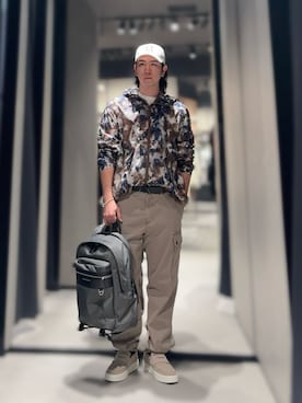 「ARMANI EXCHANGE（アルマーニエクスチェンジ）のアイテム（キャップ）」を使った、YUUさん（メンズ・174cm）の秋コーディネート