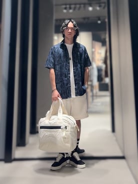 「柄シャツ」｜YUUさん（メンズ・174cm）の夏コーディネート