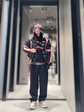「ARMANI EXCHANGE（アルマーニエクスチェンジ）のアイテム」を使った、YUUさん（メンズ・174cm）の冬コーディネート