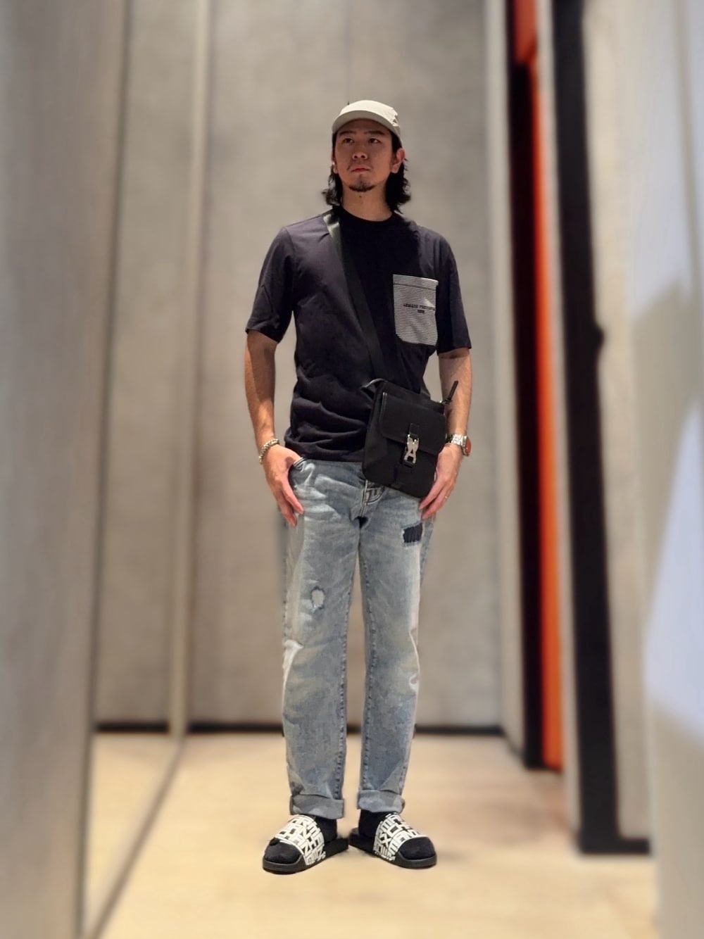y様♡ARMANI EXCHANGE　上下コーデ　袖ロゴラインが激かわ♡　コーデ YUU（A|X アルマーニ エクスチェンジ 原宿 キャットストリート店