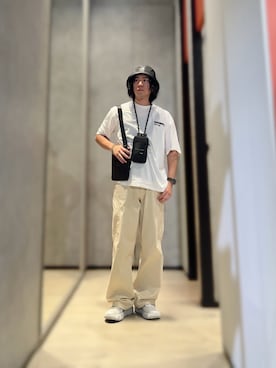 「ARMANI EXCHANGE（アルマーニエクスチェンジ）のアイテム（ハット）」を使った、YUUさん（メンズ・174cm）の夏コーディネート