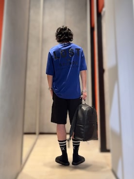 「ARMANI EXCHANGE（アルマーニエクスチェンジ）のアイテム（サンダル）」を使った、YUUさん（メンズ・174cm）の春コーディネート