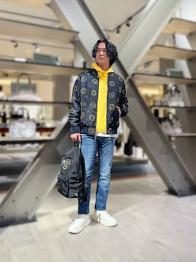 「AXSmiley」｜「アイテム（ブルゾン）」を使った、YUUさん（メンズ・174cm）の秋コーディネート