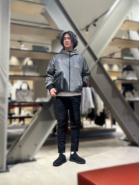 「ARMANI EXCHANGE（アルマーニエクスチェンジ）のアイテム（クラッチバッグ）」を使った、YUUさん（メンズ・174cm）の秋コーディネート