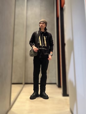 「ARMANI EXCHANGE（アルマーニエクスチェンジ）のアイテム（ブーツ）」を使った、YUUさん（メンズ・174cm）の秋コーディネート