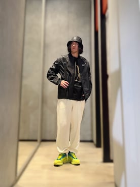 「ARMANI EXCHANGE（アルマーニエクスチェンジ）のアイテム（ハット）」を使った、YUUさん（メンズ・174cm）の秋コーディネート
