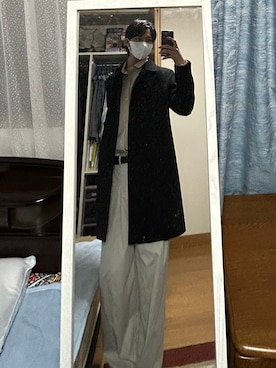 「INHERIT（インヘリット）のアイテム（チェスターコート）」を使った、dofy2525さん（メンズ・176cm）の冬コーディネート