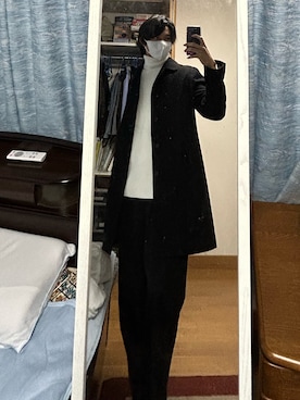 「INHERIT（インヘリット）のアイテム（チェスターコート）」を使った、dofy2525さん（メンズ・176cm）の冬コーディネート