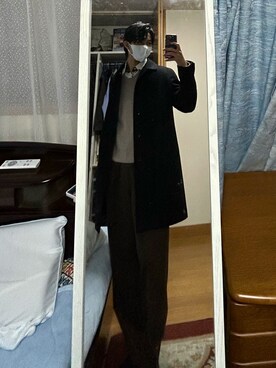 「INHERIT（インヘリット）のアイテム（チェスターコート）」を使った、dofy2525さん（メンズ・176cm）の冬コーディネート