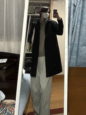 「INHERIT（インヘリット）のアイテム（チェスターコート）」を使った、dofy2525さん（メンズ・176cm）の冬コーディネート