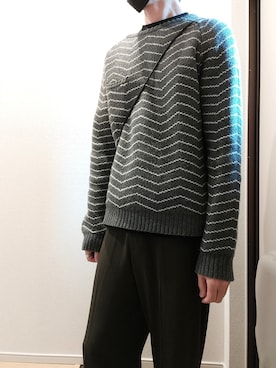 「H&M（エイチ・アンド・エム）のアイテム（スラックス）」を使った、okasaruさん（メンズ・181cm）の秋コーディネート