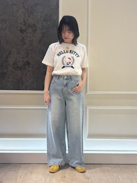 「バギーデニム」｜yoshimiさん（レディース・163cm）の夏コーディネート