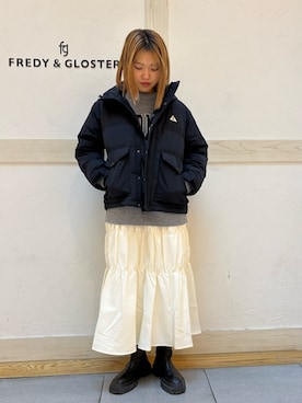 「GEVACO」｜「アイテム（ダウンジャケット/コート）」を使った、yoshimiさん（レディース・163cm）の冬コーディネート