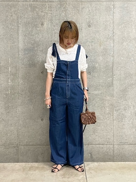 「fredy emue（フレディエミュ）のアイテム（サロペット/オーバーオール）」を使った、yoshimiさん（レディース・163cm）の夏コーディネート