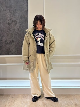 「アイテム（その他アウター、ベージュ系）」を使った、yoshimiさん（レディース・163cm）の冬コーディネート