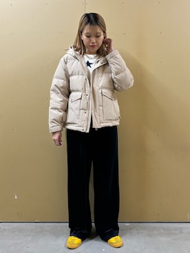 「GEVACO」｜「アイテム（ダウンジャケット/コート）」を使った、yoshimiさん（レディース・163cm）の冬コーディネート