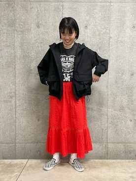 「バンドT」｜「アイテム（ブルゾン）」を使った、yoshimiさん（レディース・163cm）の春コーディネート