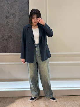 「ストライプジャケット」｜yoshimiさん（レディース・163cm）の冬コーディネート