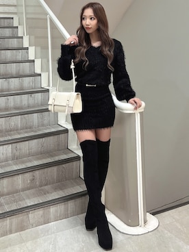 「RESEXXY（リゼクシー）のアイテム（ベルト）」を使った、shioriさん（レディース・155cm）の秋コーディネート