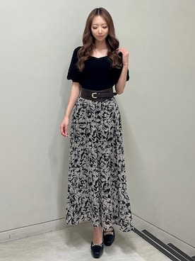 「RESEXXY（リゼクシー）のアイテム（ベルト）」を使った、shioriさん（レディース・155cm）の春コーディネート