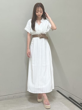 「RESEXXY（リゼクシー）のアイテム（ベルト）」を使った、shioriさん（レディース・155cm）の春コーディネート