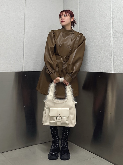 jouetie ストレッチレースアップロングブーツ 厚底 ブラック Lサイズ ストレッチレースアップロングブーツ 厚底 靴 秋服（ブーツ