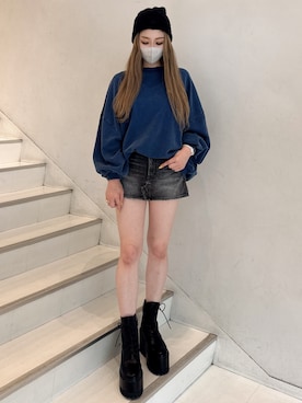 「アイテム（スウェット）」を使った、kahoさん（レディース・161cm）の夏コーディネート