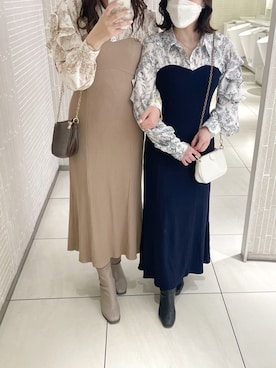 「お揃いコーデ」｜「アイテム（ブーツ）」を使った、kanaさん（レディース・163cm）の冬コーディネート