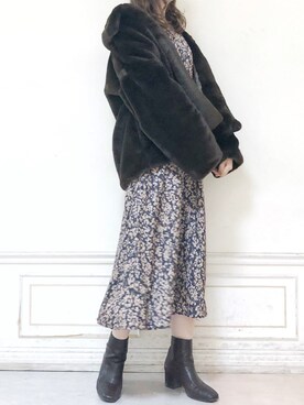 「アイテム（その他アウター、ブラウン系）」を使った、kanaさん（レディース・163cm）の秋コーディネート