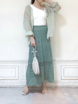 「dazzlin（ダズリン）のメニーストラップサンダル【WEB限定】（サンダル）」を使った、kanaさん（レディース・163cm）の夏コーディネート